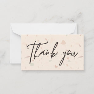 Trendy Terrazzo and Signature Script Thank You Card