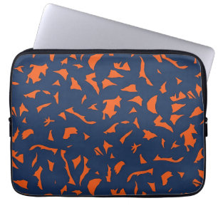 Trendy Terrazzo Confetti Pattern - Navy Blue and B Laptop Sleeve
