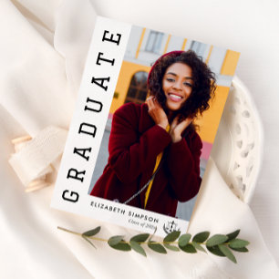 trendy text modern law graduation announcement