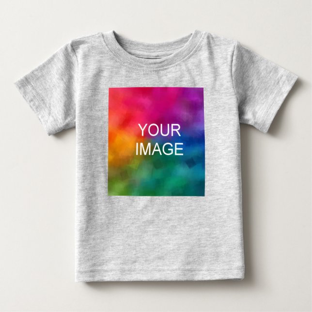 Trendy Text Photo Quality Fine Jersey Heather Grey Baby T-Shirt (Front)