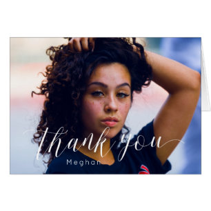 Trendy Thank You -Calligraphy Script Custom Photo