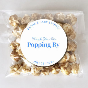 Trendy Thank You For Popping By Baby Shower Favor Classic Round Sticker