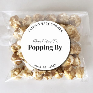 Trendy Thank You For Popping By Baby Shower Favor Classic Round Sticker