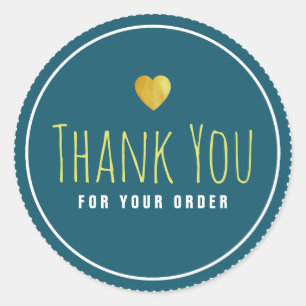 trendy thank you for your order classic round sticker