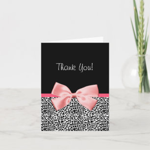 Trendy Thank You Leopard Print With Pink Ribbon