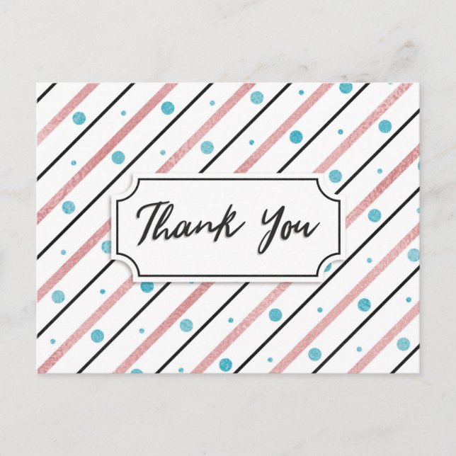 Trendy Thank You Postcard (Front)