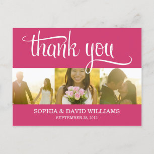 TRENDY THANKS WEDDING THANK YOU CARD