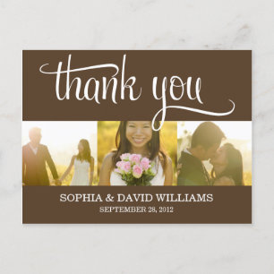 TRENDY THANKS WEDDING THANK YOU CARD