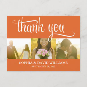 TRENDY THANKS WEDDING THANK YOU CARD