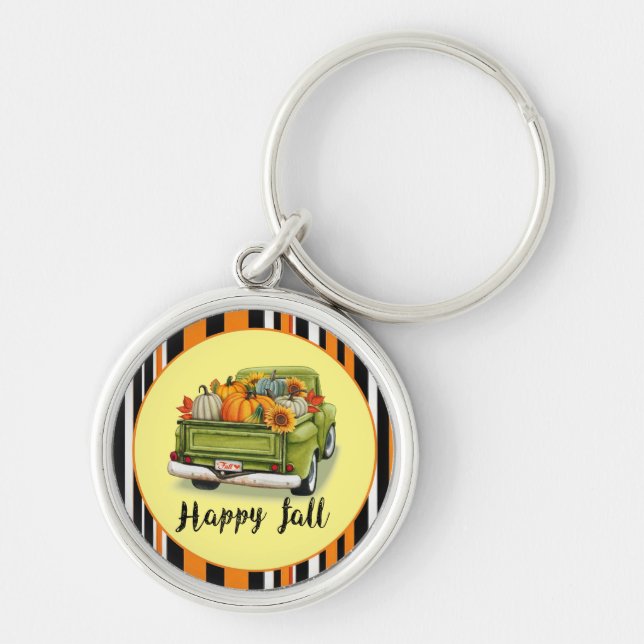 Trendy Thanksgiving Beautiful Autumn Collection Key Ring (Front)