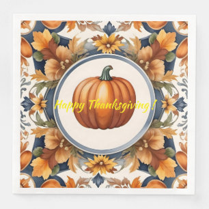 Trendy Thanksgiving Pumpkin Autumn Collection Napkin