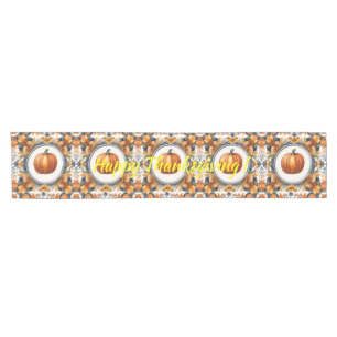 Trendy Thanksgiving Pumpkin Autumn Collection Short Table Runner