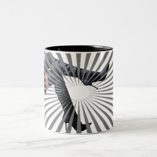 Trendy Thigh High Boot Art Two-Tone Coffee Mug (Center)
