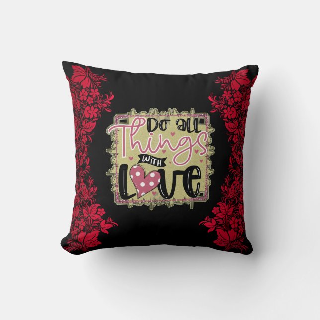 Trendy Things Love Valentines Day Cotton Cushion (Front)