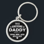 Trendy This Awesome Daddy Belongs To Father's Day Key Ring<br><div class="desc">Personalised Trendy This Awesome Daddy Belongs To Star Father's Day Black Round Keychain
Personalise it with the names of your kids.</div>