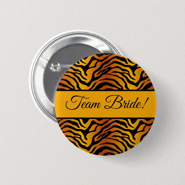 Trendy tiger print  6 cm round badge (Front & Back)
