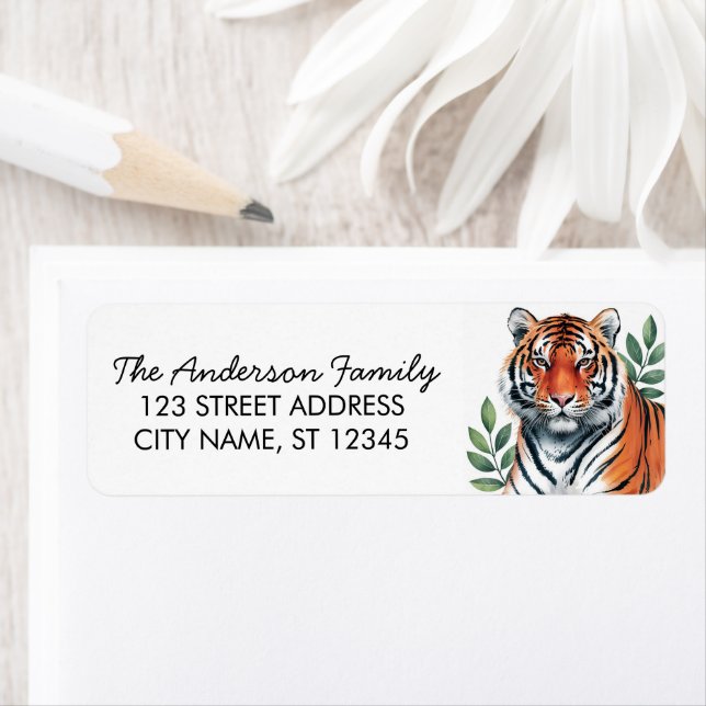 Trendy Tiger Return Address Black  (Insitu)