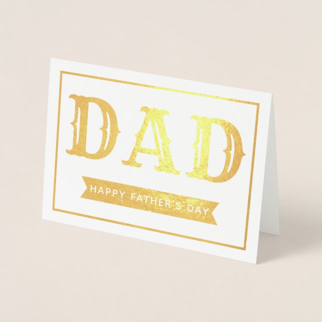 Trendy Tpography Foil Father's Day Card (Front)