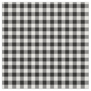 Trendy traditional buffalo plaid black and white  fabric