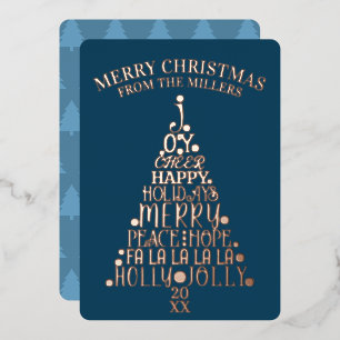 Trendy Tree Non-Photo Minimalist Navy Rose Gold