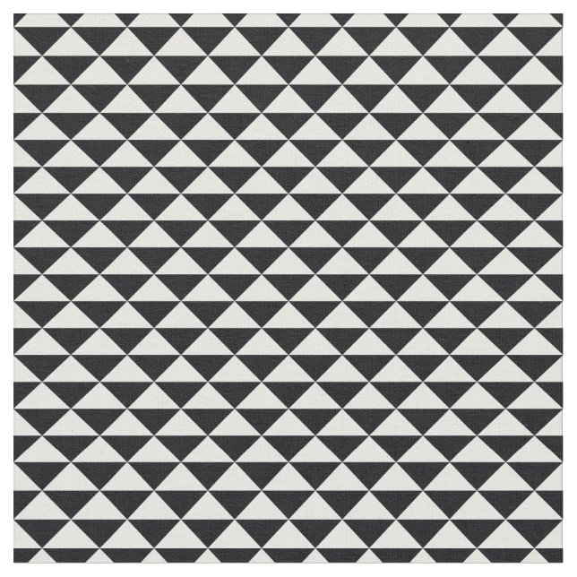 Trendy Triangles Patterned Fabric (Black) (Close Up)
