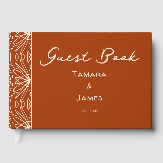 Trendy Tribal Boho Patterned Guest Book (Front)