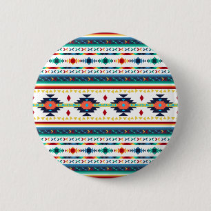 trendy tribal ethnic geometric pattern 6 cm round badge