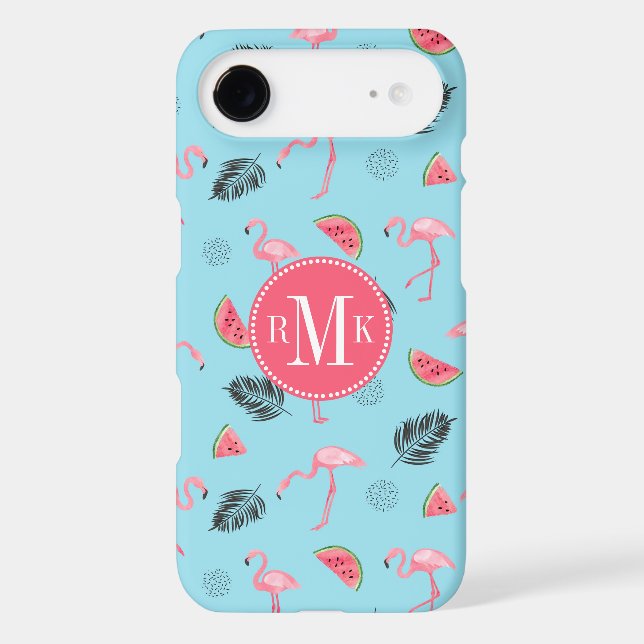 Trendy Tropical Flamingo & Watermelon Pattern Case-Mate Samsung Galaxy Case (Back)