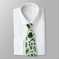 Trendy Tropical Foliage Green Leaves Pattern