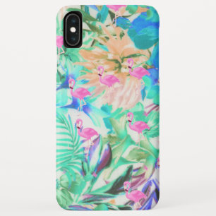 Trendy tropical teal pink floral flamingo Case-Mate iPhone case