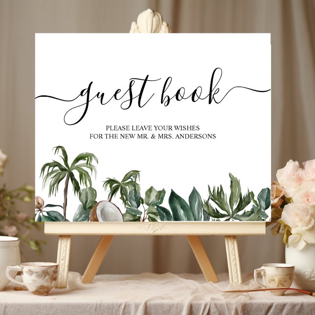 Trendy Tropical Watercolor Green Leaves Poster (Creator Uploaded)