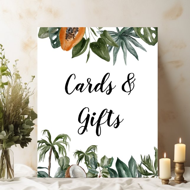 Trendy Tropical Watercolor Green Leaves Poster (Creator Uploaded)