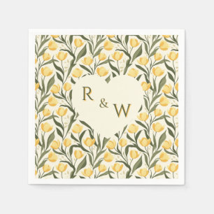 Trendy Tulip Charm Autumn Wedding Napkin