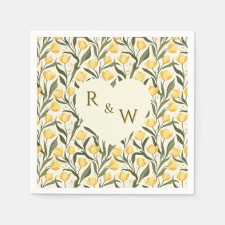 Trendy Tulip Charm Autumn Wedding Napkin