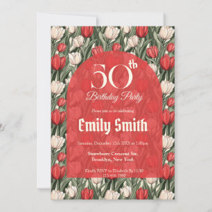Trendy Tulip Fantasy First Birthday Gift Invitation