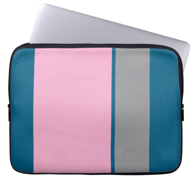 Trendy Turquoise and Pink Laptop Sleeve MurugiTech (Front)