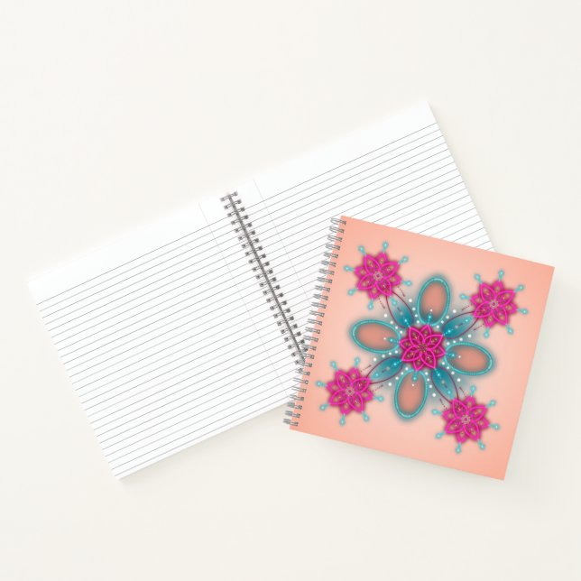 Trendy Turquoise Fuchsia Fashion  Notebook (Inside)