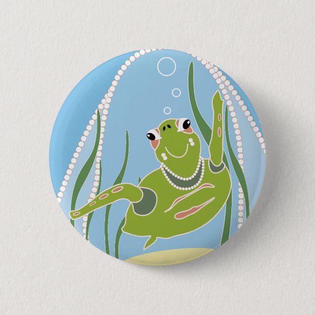 Trendy Turtle 6 Cm Round Badge (Front)