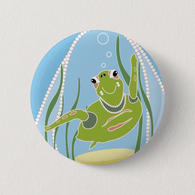 Trendy Turtle 6 Cm Round Badge (Front)