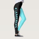 Trendy Two Colours | Name | Black and Electric Blu Leggings<br><div class="desc">Trendy Two Colours | Personalised Name | Black and Electric Blue Leggings</div>