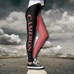 Trendy Two Colours | Name | Black and Rusty Orange Leggings<br><div class="desc">Trendy Two Colours | Personalised Name | Black and Rusty Orange Leggings</div>
