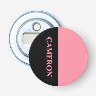 Trendy Two Colours   Name   Black and Salmon Pink Bottle Opener