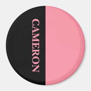 Trendy Two Colours   Name   Black and Salmon Pink Magnet