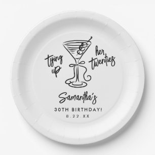 Trendy Tying Up Her Twenties 30th Birthday Paper Plate