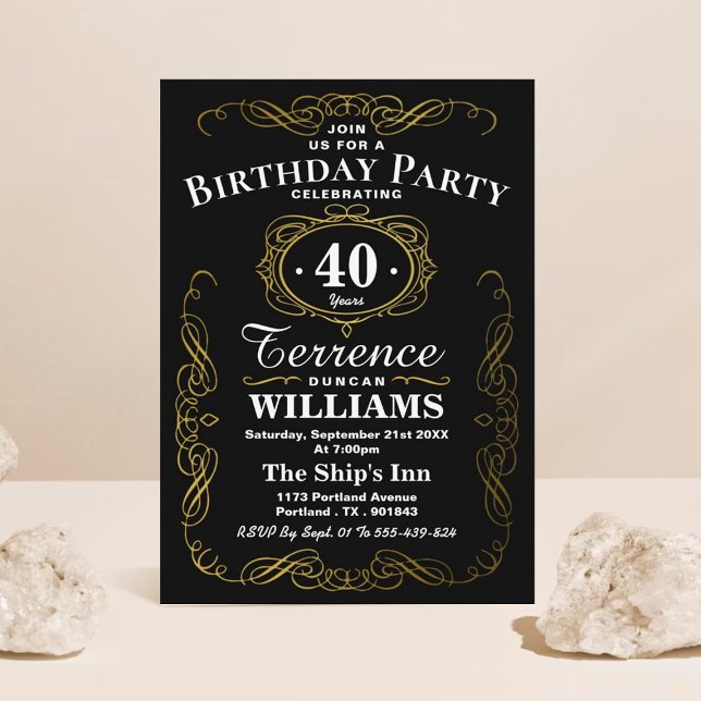 Trendy Typography Any Age Birthday Party Invitation (Creator Uploaded)