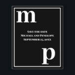 Trendy Typography Black Budget Save the Date  Flyer<br><div class="desc">A simple clean minimalist design in trendy black and white with a text pairing of fonts in bold lower case monogram letter text templates and upper case font templates for the details that are easy for you to personalise. Just change the letters to your own right on the product page....</div>