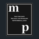 Trendy Typography Black Budget Save the Date  Flyer<br><div class="desc">A simple clean minimalist design in trendy black and white with a text pairing of fonts in bold lower case monogram letter text templates and upper case font templates for the details that are easy for you to personalise. Just change the letters to your own right on the product page....</div>