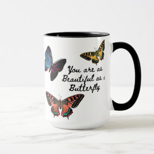 Trendy typography colourful butterfly summer gift mug