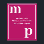 Trendy Typography Magenta Budget Save the Date  Flyer<br><div class="desc">A simple clean minimalist design in trendy magenta with a text pairing of fonts in bold lower case monogram letter text templates and upper case font templates for the details that are easy for you to personalise. Just change the letters to your own right on the product page. All elements...</div>