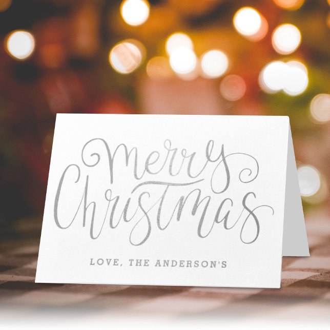 Trendy Typography Merry Christmas Foil Card (Creator Uploaded)